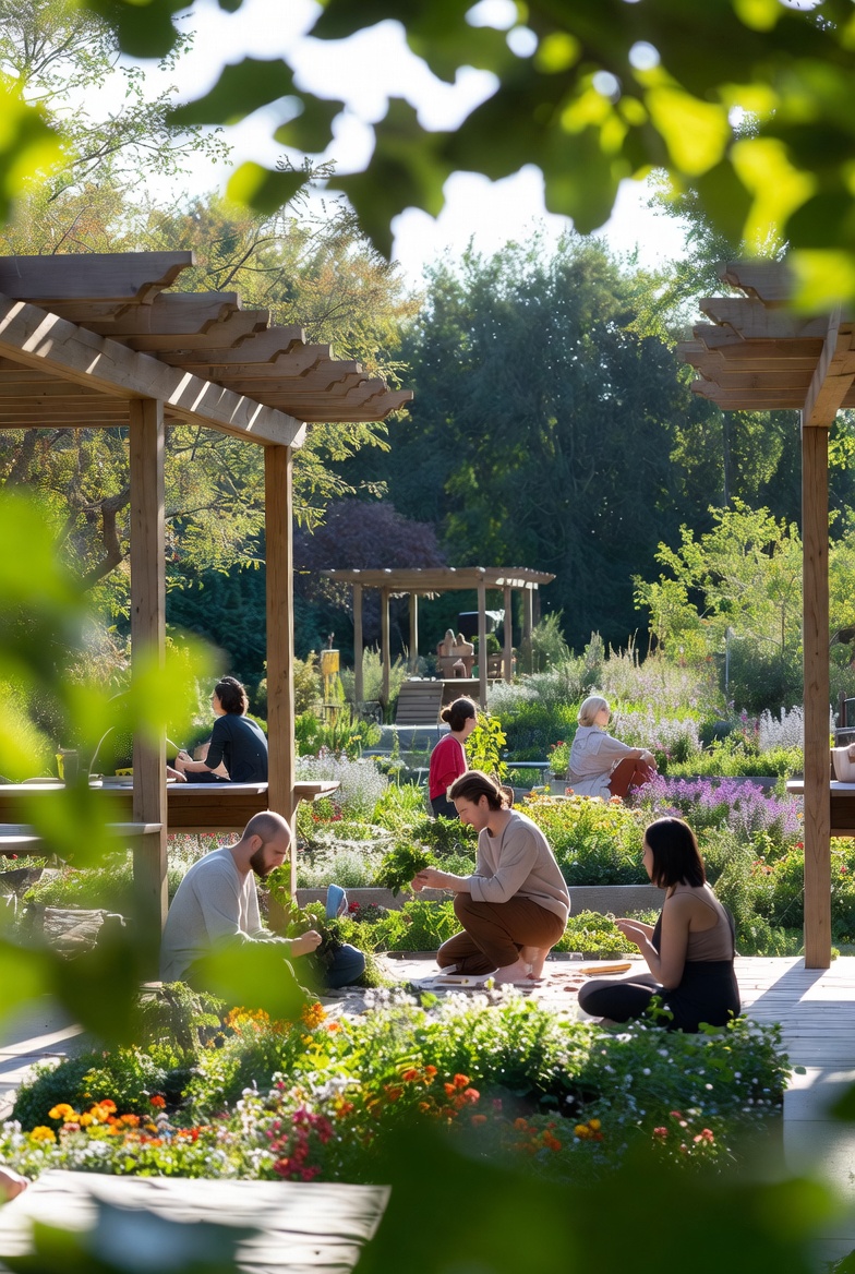 Illustration of a supportive community group